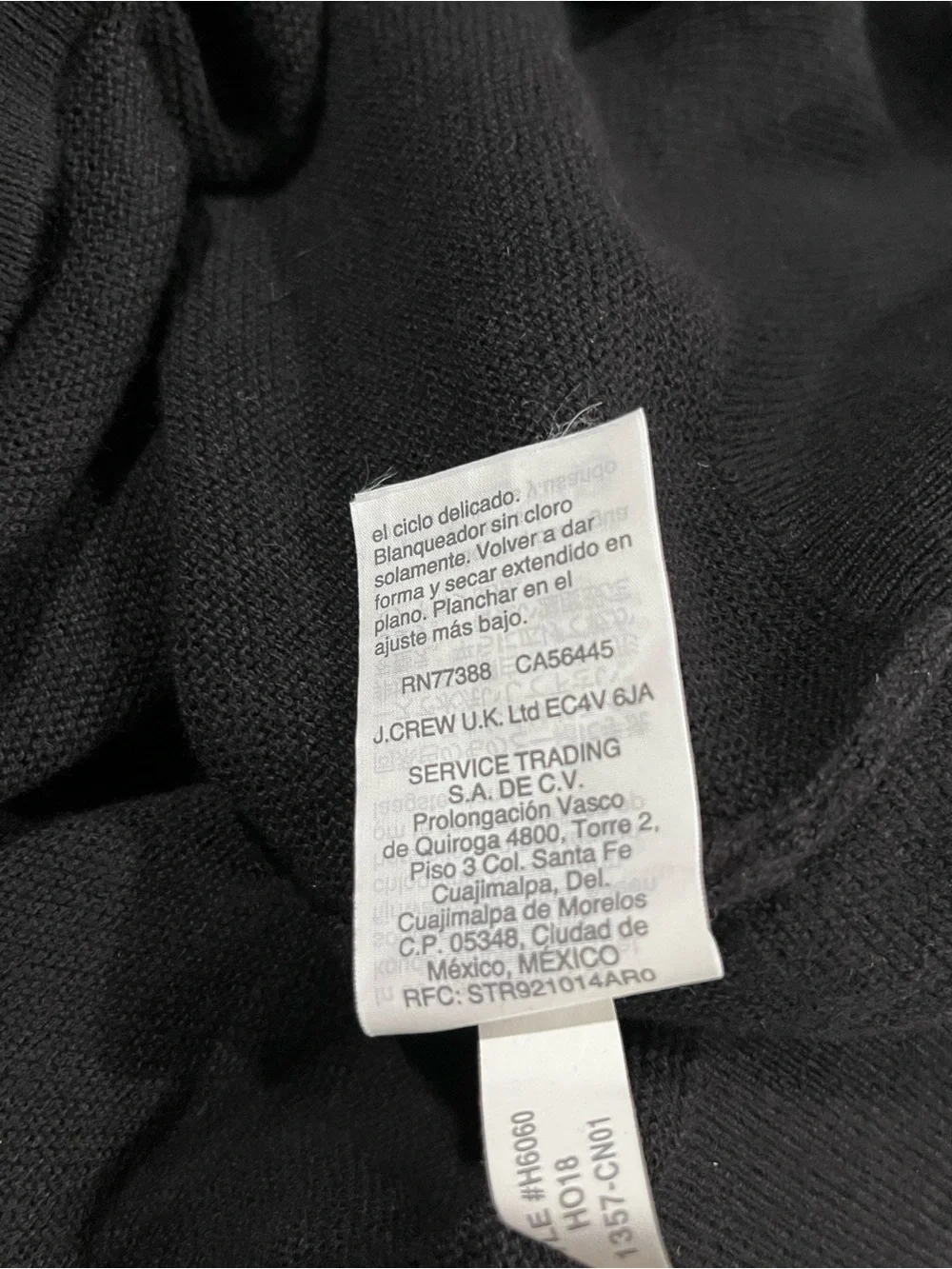 J Crew Black Cotton Knit Garter Stitch Crewneck Sweater XXL Minimalist
